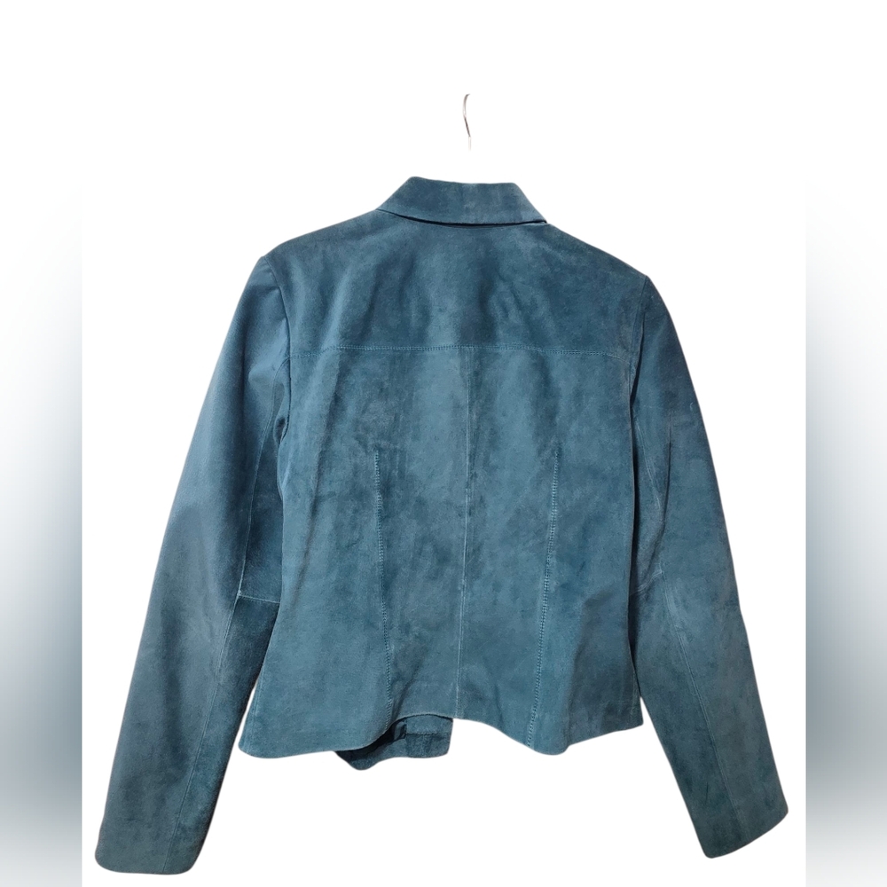 SienastudioTeal Suede Leather Women's Jacket Size 6 - Picture 5 of 11